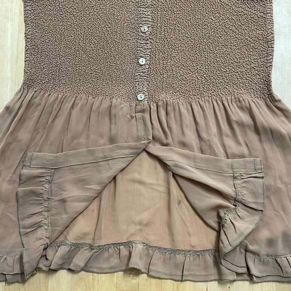 ABC COLLECTION SHEER RUFFLE TUNIC WOMEN ONE-SIZE BUTTON UP STRETCH DRESS DUSTER - Picture 9 of 9